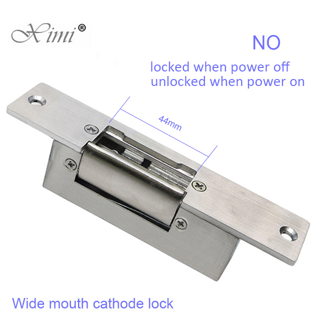 DC 12V Stainless Steel Strike Lock Fail-Secure Fail-Safe Electric Door Lock For Home Office Wood Metal Door Access Control: black