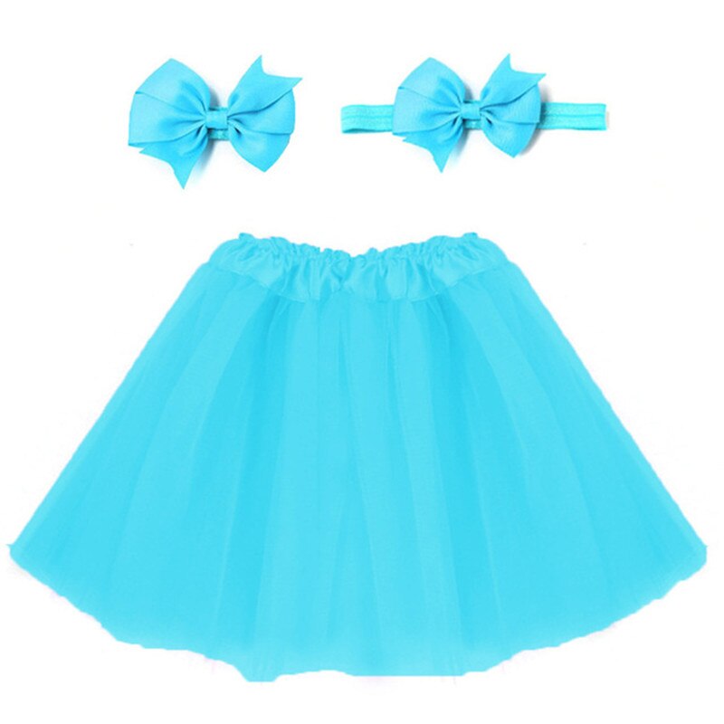 2 Soorten Leuke Meisjes Prinses Partij Kinderkleding Pluizige Tulle Bow Haar Accessoires Tutu Rok + Haar Clip