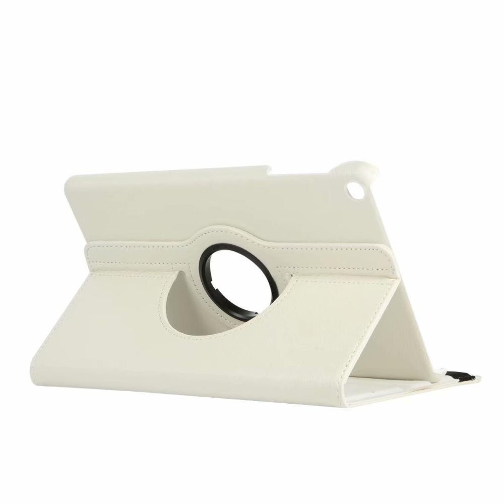 360 Rotating Case for Samsung Galaxy Tab A 10.1 T510 T515 Stand PU Leather Cover for SM-T510 SM-T515 10.1inch case+film+pen: bai se-xuan zhuan