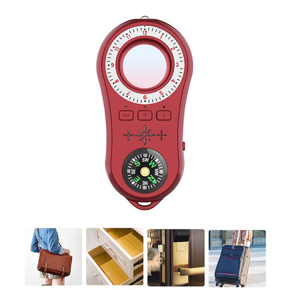 S100 hotell anti avlyssning infraröd skanner vibrationssensor säkerhetsdetektor anti smygande infraröd skanner: Röd