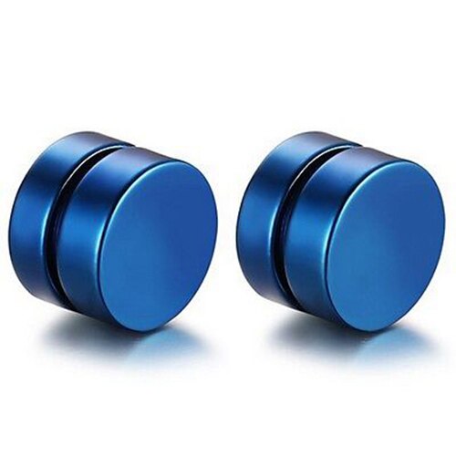 Men Round Stainless Steel Magnetic Clip On No Piercing Ear Stud Earrings jewelry charm earrings