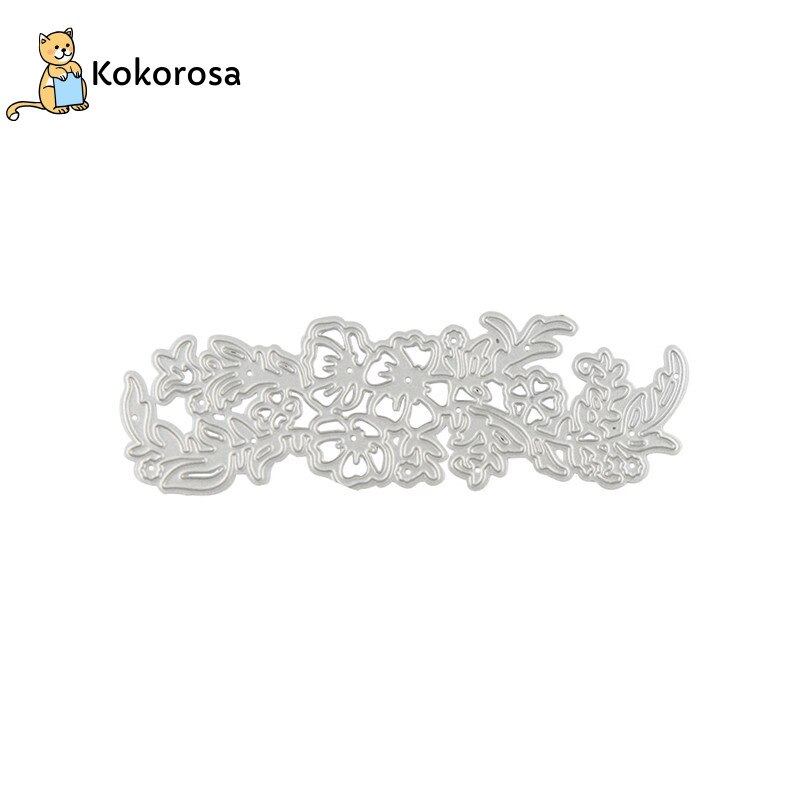 Kokorosa Flower Border Metal Cutting Dies Floral Branch Frame DIY Scrapbooking for Card Making Embossing Stencil