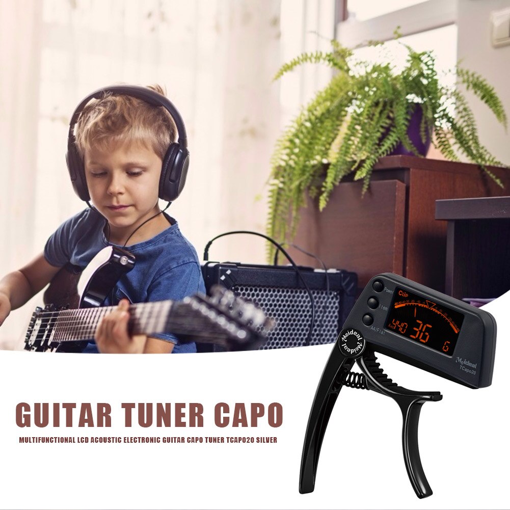 2 in 1 Acoustic Guitar Tuner Capo Bass Quick Change Tuning Clamp Tuner