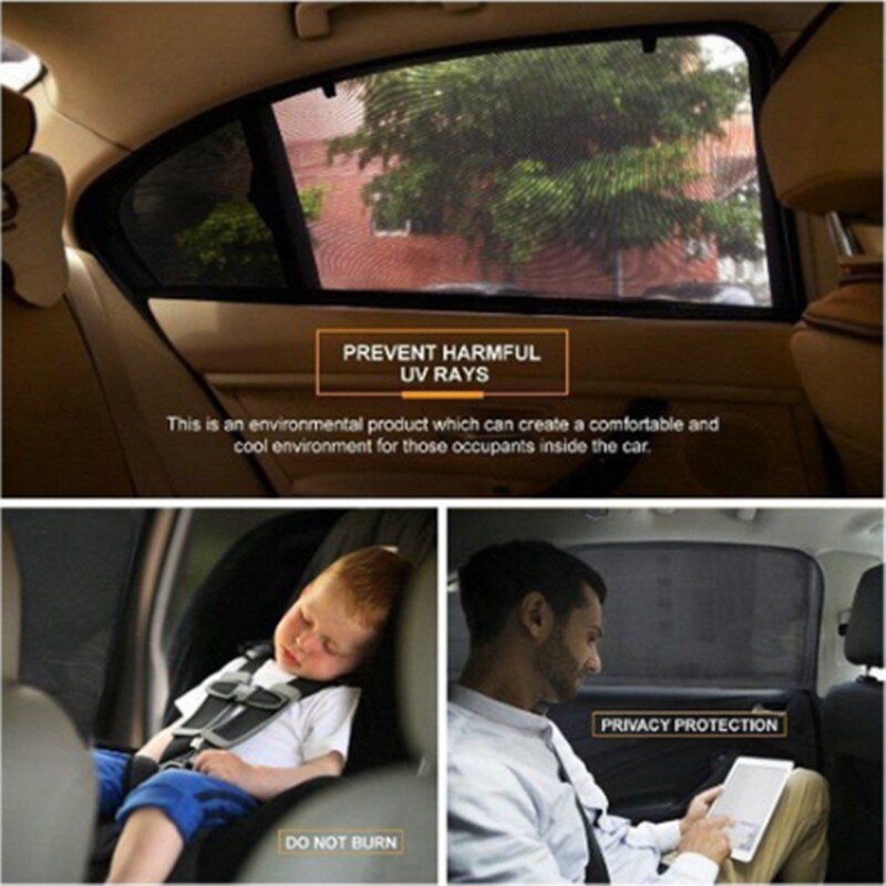 2Pc Car Sunshade Curtain Auto Window Cover UV Protection Sun Shade Visor Shield Window Protector Film Car Accessories Universal