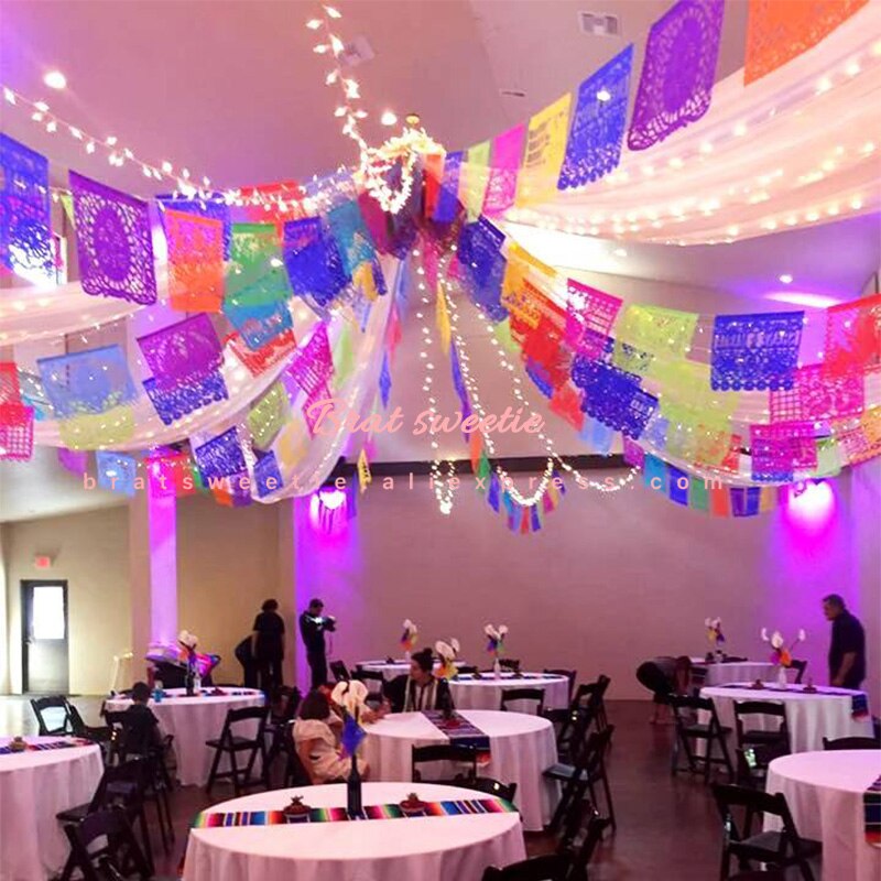Guirlande bandérole de fête mexicaine | Décorations de mariage pour fête sur le thème du mexique de la journée des morts, fournitures de fête de Mayo