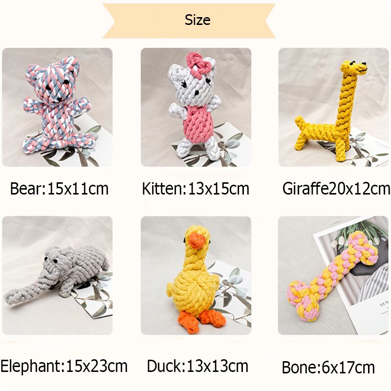 1pcs Bite Resistant Pet Dog Chew Toys for Small Dogs Cleaning Teeth Puppy Dog Rope Knot Ball Toy Playing Animals Dogs Toys Pets