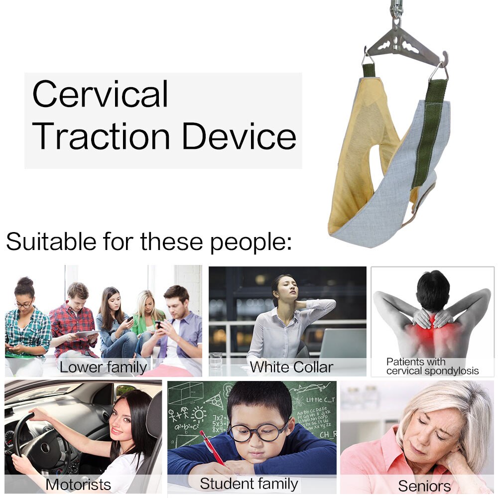 Neck Traction Cervical Neck Traction Device Over Door Neck Massager Device Stretcher Adjustment Chiropractic Back Head Massager