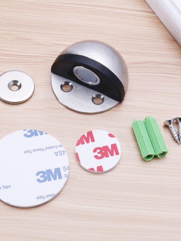 Rubber Doorstop, Stainless Steel, Stickers, Hidden Door Brackets, Floor Mounted, Nailless Door Stops magnetic door stopper