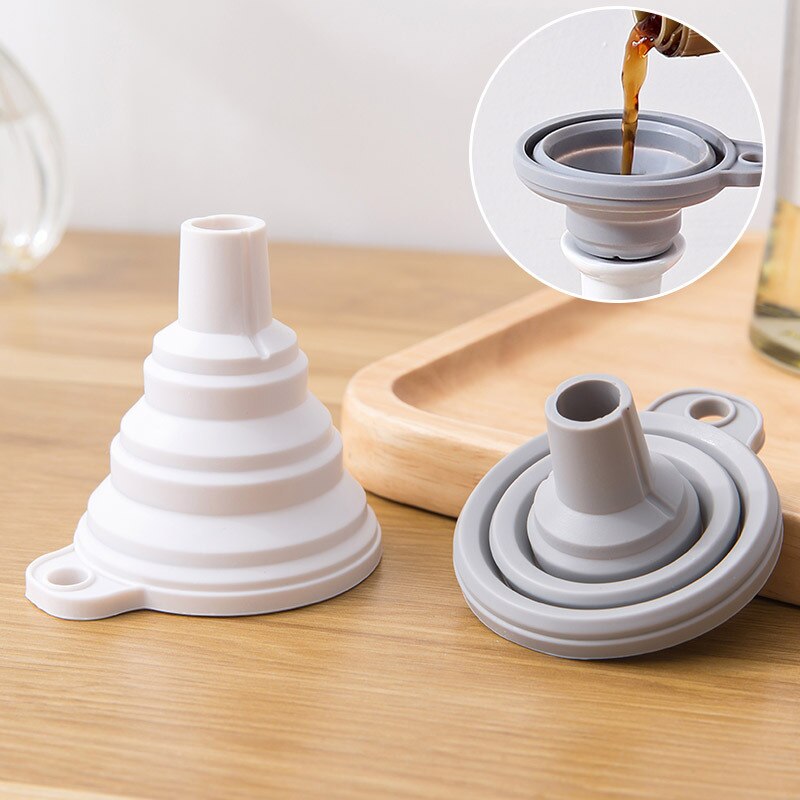 Siliconen Opvouwbare Trechter Wit Intrekbare Grey Trechter Sub-Mini Keuken Gadget Trechter Huishoudelijke