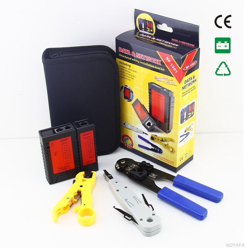 NOYAFA NF-1201 4in1 Crimping Tool RJ45 Lan Tester Kit Wire Tracker Diagnose Tone Finder Network Cable Tester Rede