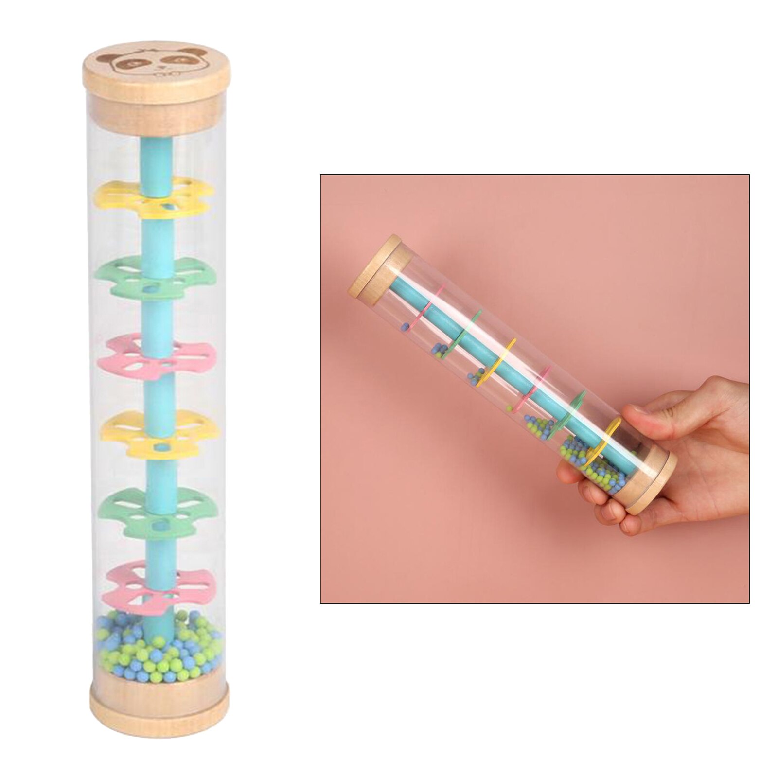 2xRain Sound Tube Fun Puzzle pioggia in legno Sound Bar suono colorato goccia di pioggia