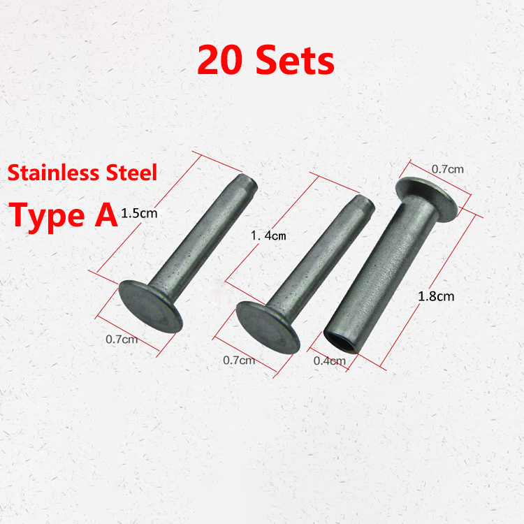 20Sets Messing Edelstahl Messer Griff Split Lock Nieten Schaft Verschluss Befestigung Schrauben Schrauben Küche Messer Kochgeschirr Werkzeuge: Silber