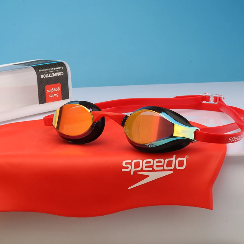 Speedo elite simglasögon med liten båge, klar syn och imfri teknik för tävling och träning för män och kvinnor