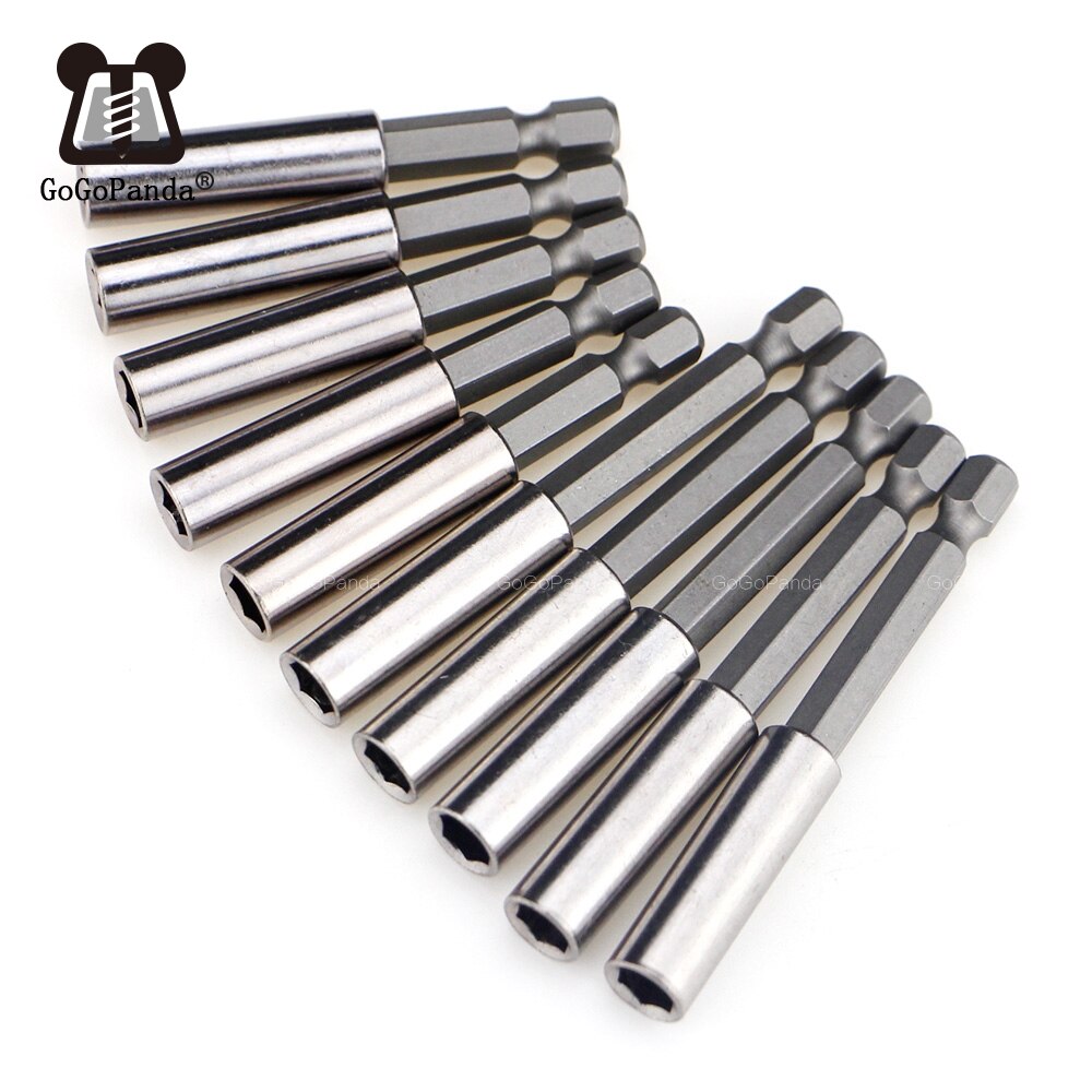 Magnetic Extension Bit Set Extensions Quick Change 1/4" 6.35mm Hex Rod Shank Long Handle 60 75 100 150 mm