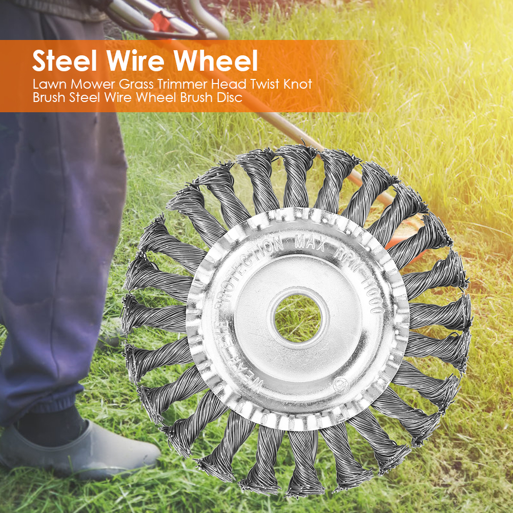 100/125mm Grass Trimmer Head Steel Wire Trimming Head Rusting Brush Cutter Mower Wire Weeding Head for Lawn Mower