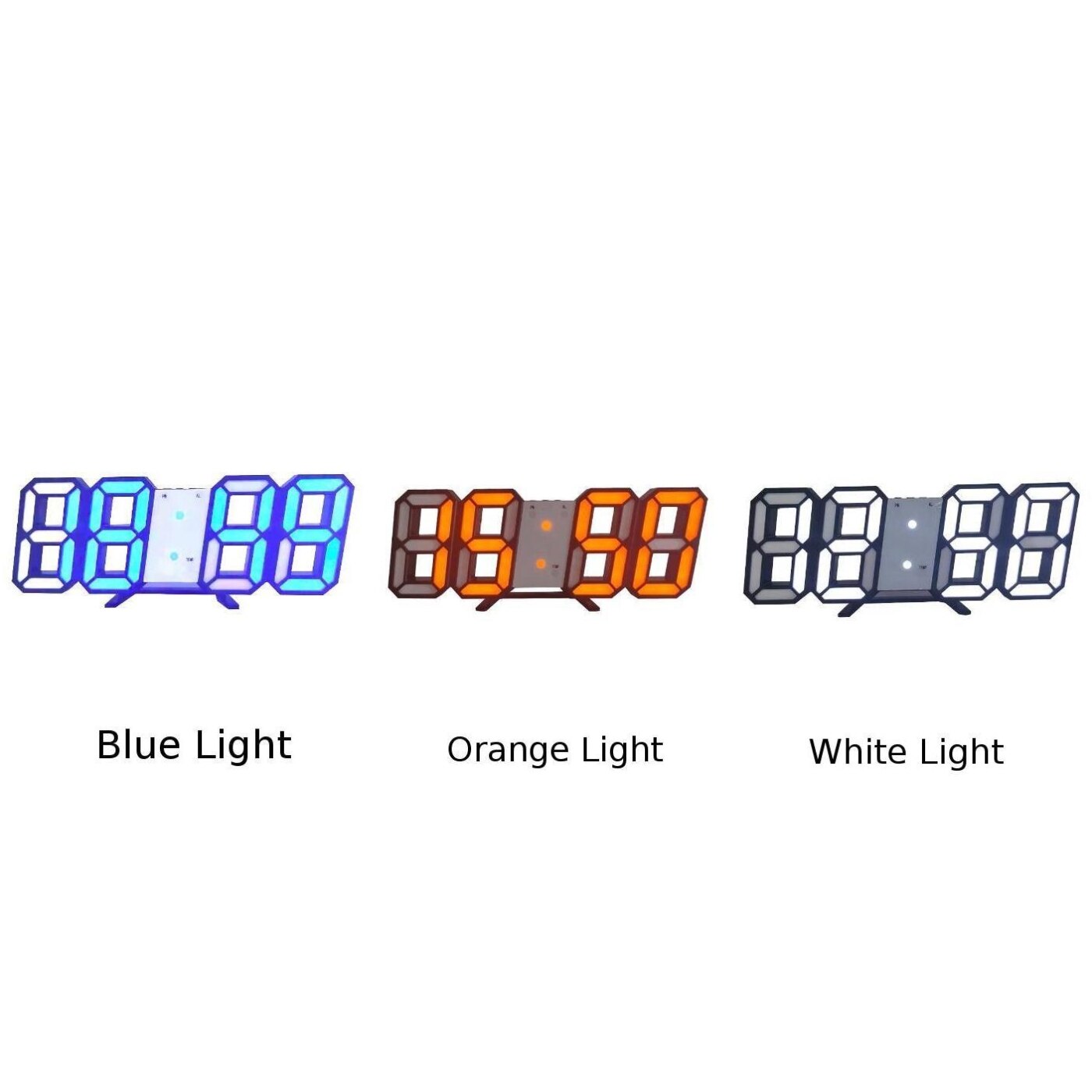 Reloj alarma de pared regulable, LED Digital grande, moderno, 3D, 21,2x8,3x3,5 cm, con pantalla de 12/24 horas