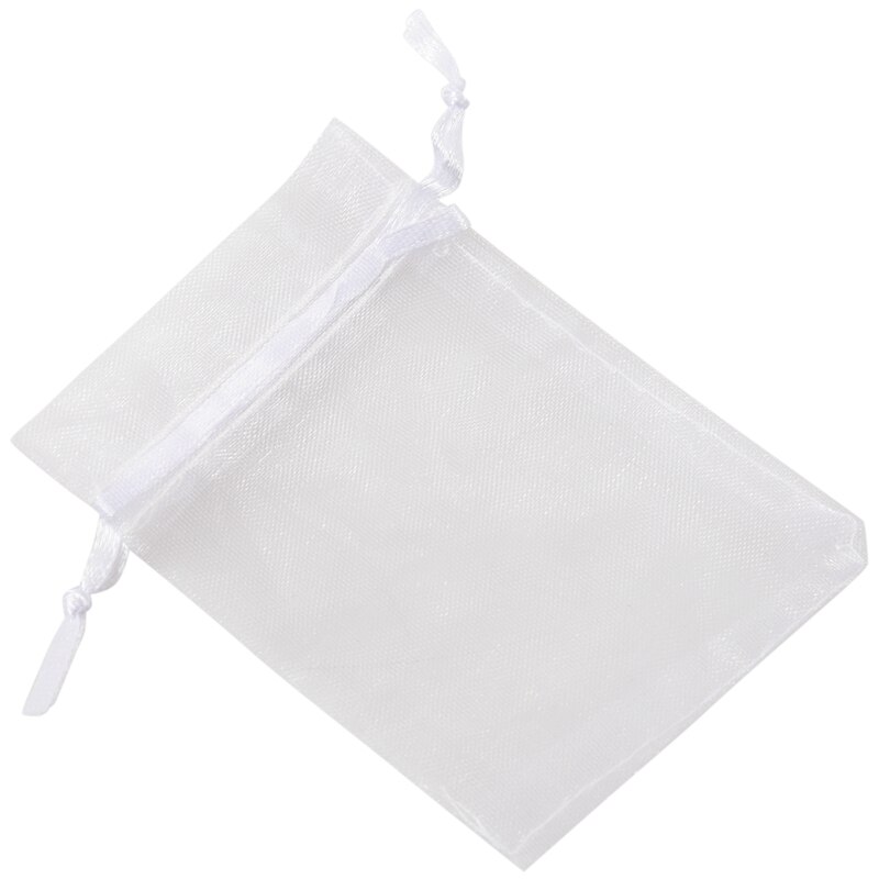 100 x White Organza Wedding Party Bags: Default Title