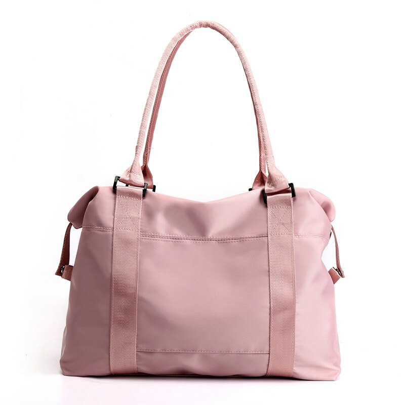 Dames Nylon Grote Capaciteit Tote Bag Vrouwen Effen Kleur Reistas Bolsas De Viaje Mujer Weekendtas: Roze