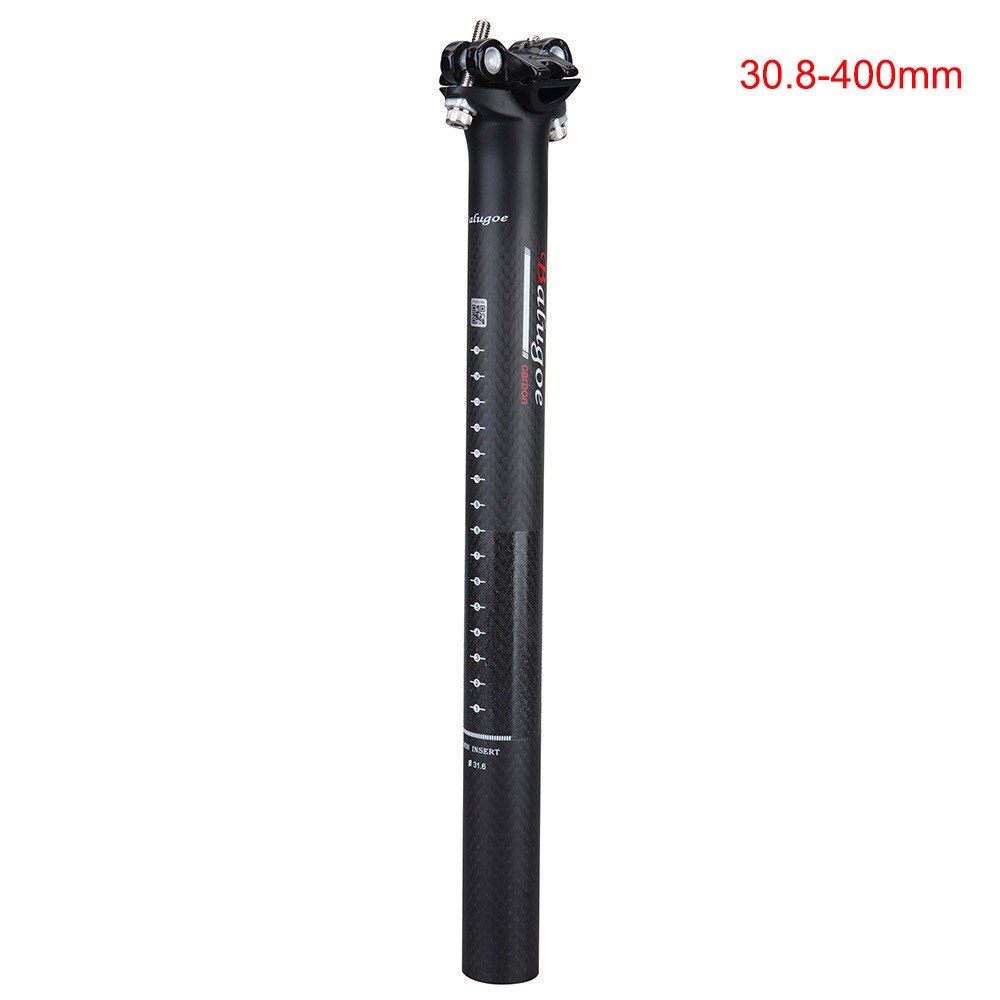BALUGOE Mountain Road 3K Full Carbon Fibre Bicycle Seatpost 27.2/30.8/31.6*350mm400mm Carbon Bike Seatposts MTB Bike Parts: 30.8-400mm