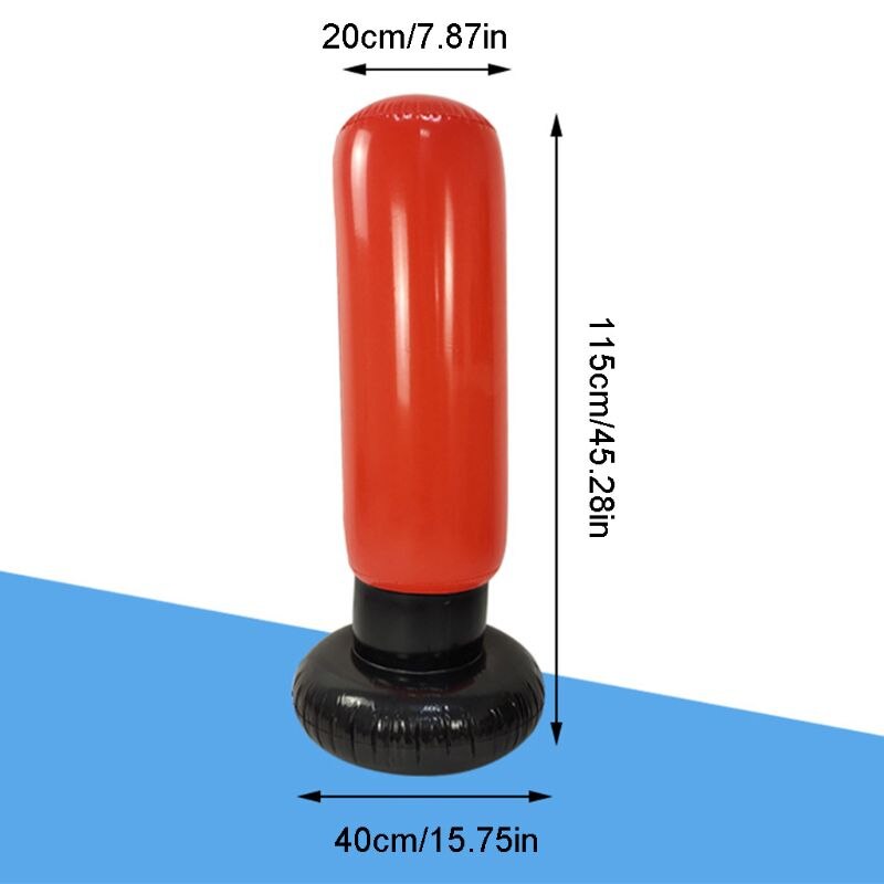 Vertical Boxing Column Standing Punching Bag Inflatable Tumbler Fitness Sandbag