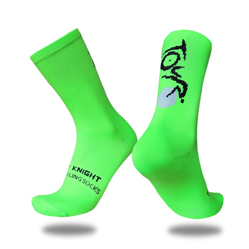 New Pro competizione calzini da Ciclismo lettera calzini sportivi compressione traspirante calzini da bici da esterno uomo donna Calcetines Ciclismo: A3 green