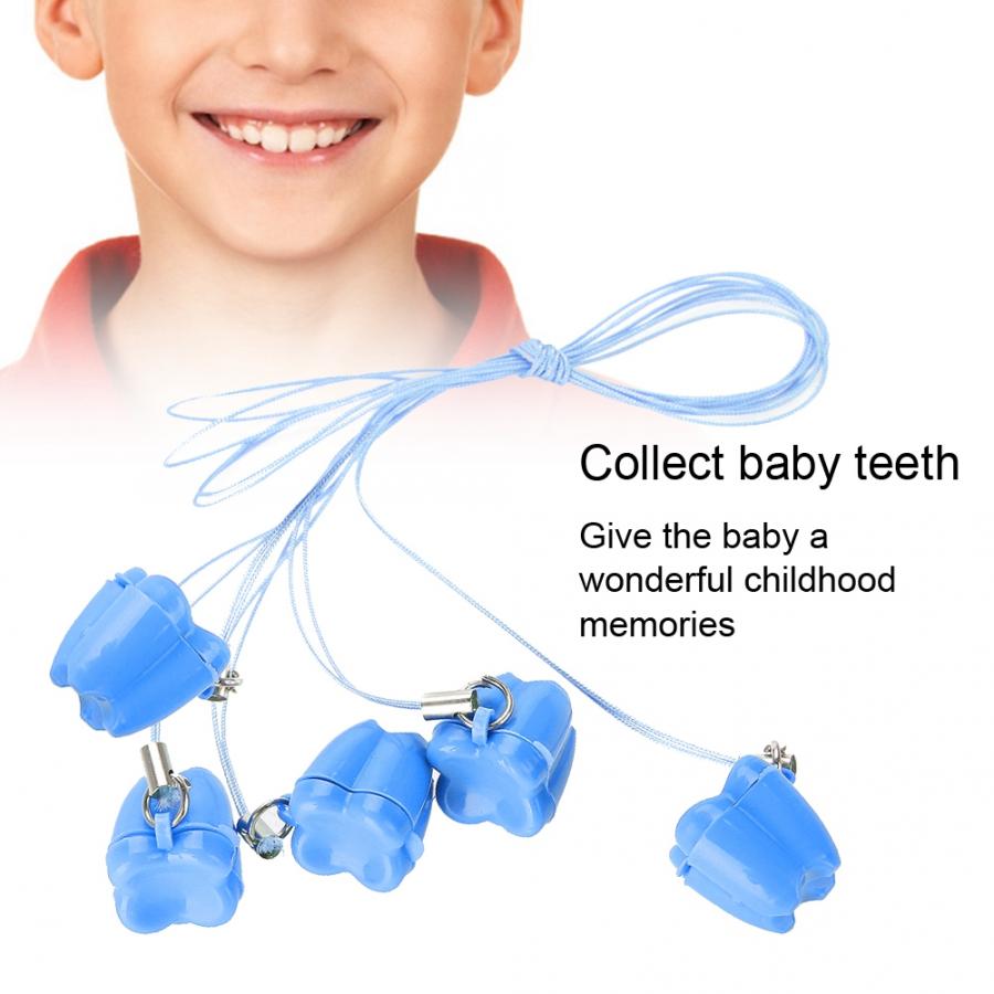 5 stücke Kunststoff Baby Milch Zahn Lagerung Kasten mit Seil Zahn Sparer Halsketten fallen für freundlicher Zahn Sammlung Souvenir Zähne Bleichen