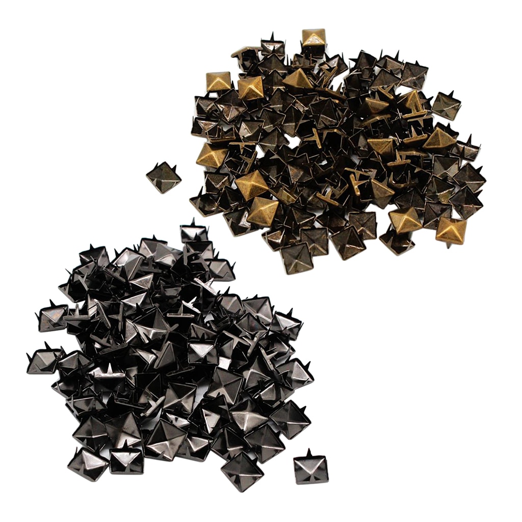 Ensemble de pointes de clou en métal | Pyramide carrée à rivets pour vêtements, sacs à dos à ceinture, chapeau jean décor de veste-10mm 100