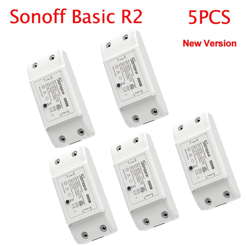 Sonoff Basic R2 Smart Switch Wifi Draadloze Smart Home Afstandsbediening Timer Diy Switch Via Ewelink App Werken Met Alexa google: Sonoff Basic 5pcs