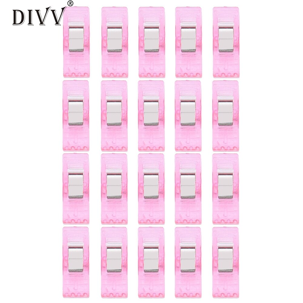 20 stuks doorzichtige naai-knutselquiltbindingen, plastic clips, klemmen, hemel, pinces couture naai-naaiklemmen 20: F