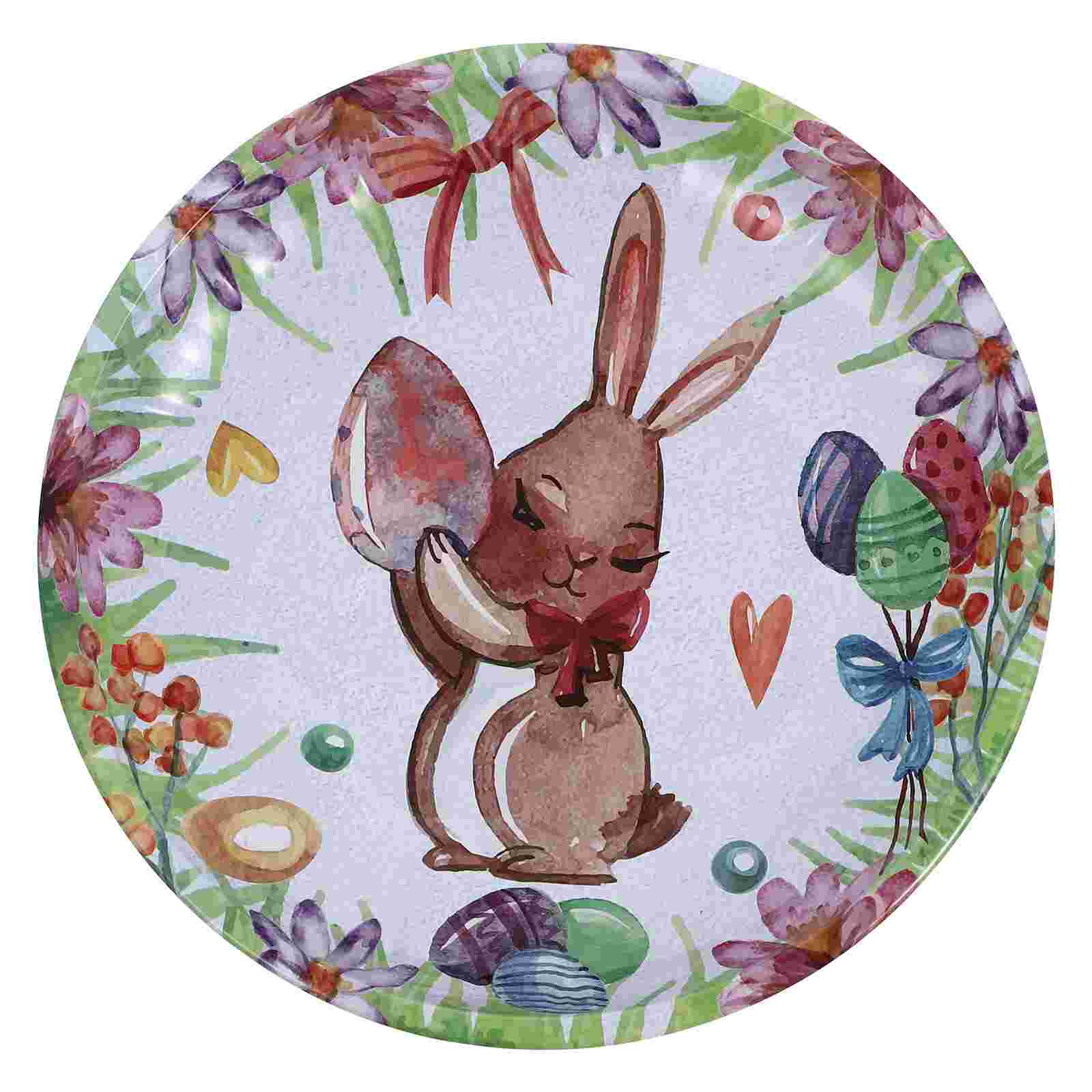 1 Pc Plate Easter Fruit Serving Plate Easter Bunny Fruit Plate Easter Iron Plate for Easter Home Parties: Nut Rabbit