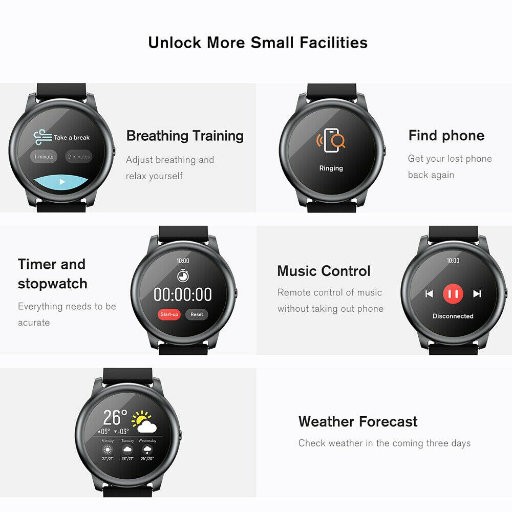 Haylou-solar Ls05 Smart Watch Bluetooth 5.0 12 Sports Modes Sleep Management App Ip68 Waterproof Rate Rate Heart Monitoring