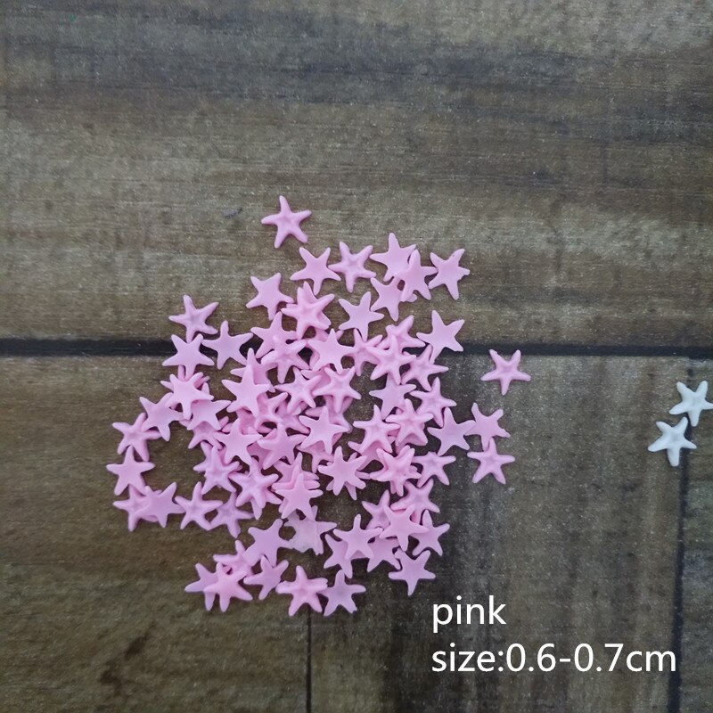 20 st/lot 7 färgmix mini sjöstjärna 0.6-0.7cm hantverksdekoration färgglad harts havsstjärnor gör-det-själv-inredning bröllopsfest liten nagelpinne: Rosa