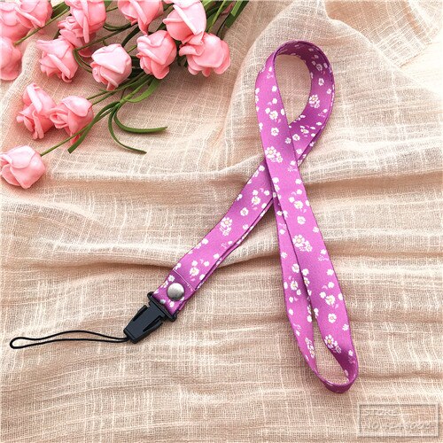 10pcs/lot Spring Scent Inspired flower lanyard neck strap usb flash drive id card Pass Gym lanyard para llaves DIY Hang Rope: J03