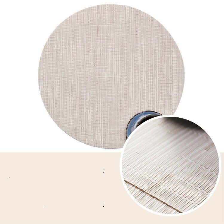 Keukenaccessoires plastic tafel placemats kom kerstmat beker onderzetters set rond geweven pvc isolatiemat pot koffie eetkamer