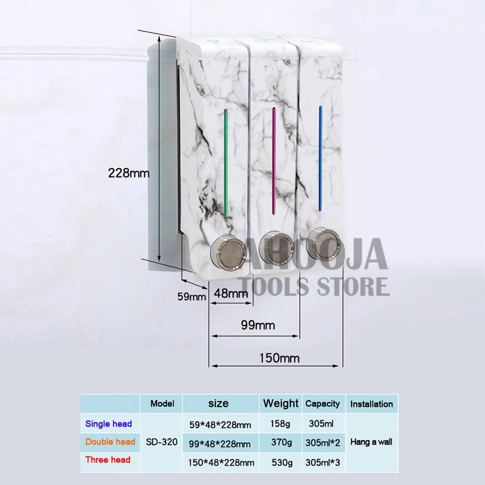 Wall Mount Liquid Soap Dispenser Bathroom Accessories Detergent Shampoo Dispensers Kitchen Home Hotel Bathroom Soap Bottle