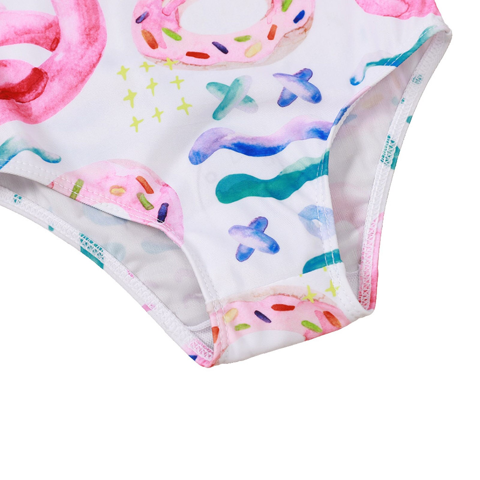 Breathable Little Girls One-piece Swimsuit, Summer Children Cute Flamingo/Tie-dye Printing Fly Sleeve Swimwear for Vacation