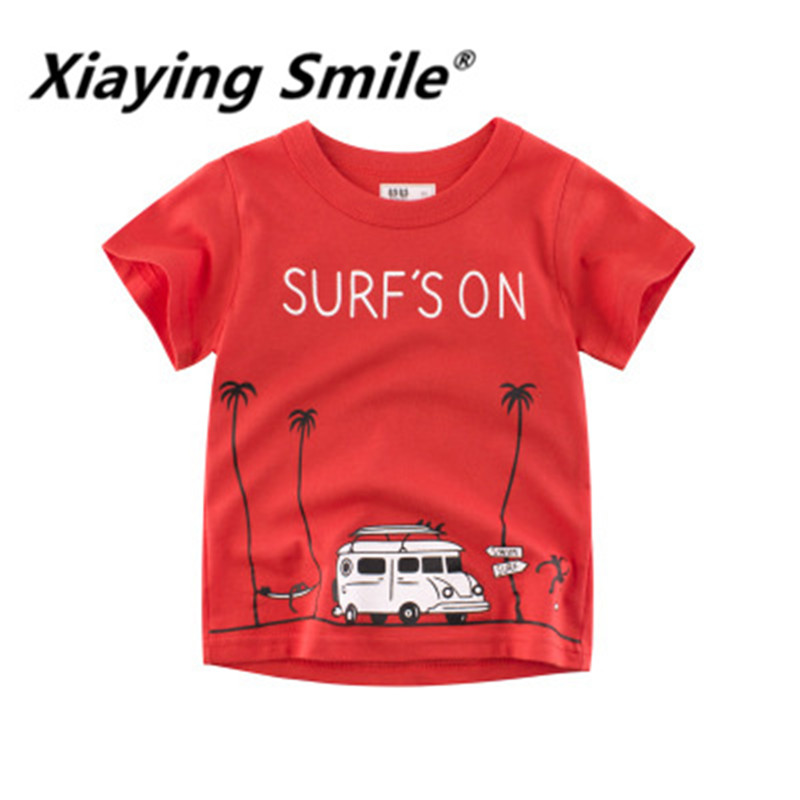 Xiaying Sorriso Estate Nuovo Kids'Clothes Bambini di Modo Manica Corta T-Shirt Mezza manica camicette per i ragazzi può essere comerciato 9223