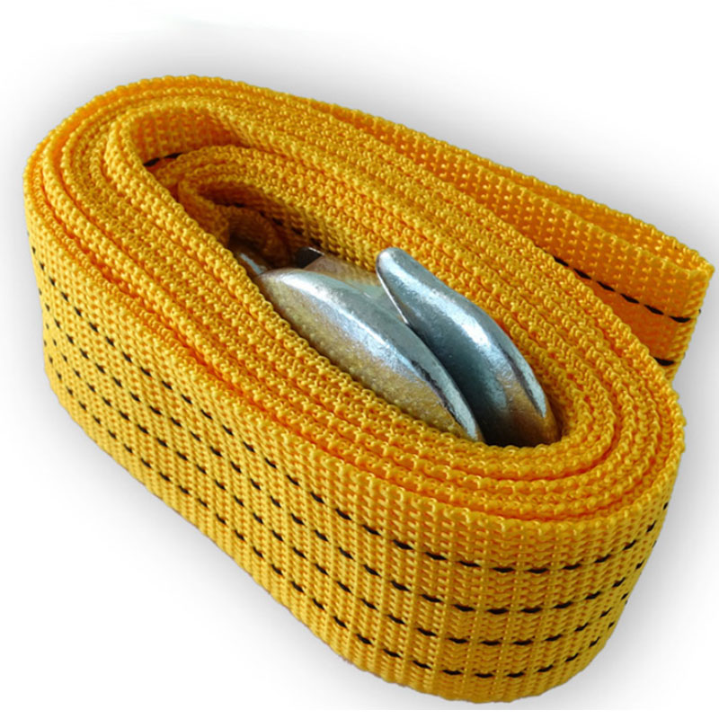 Vehicle Trailer rope outdoor emergency fluorescence thickened nylon tractor strap 4 m 5 t strong traction rope safety: 4Mx5T