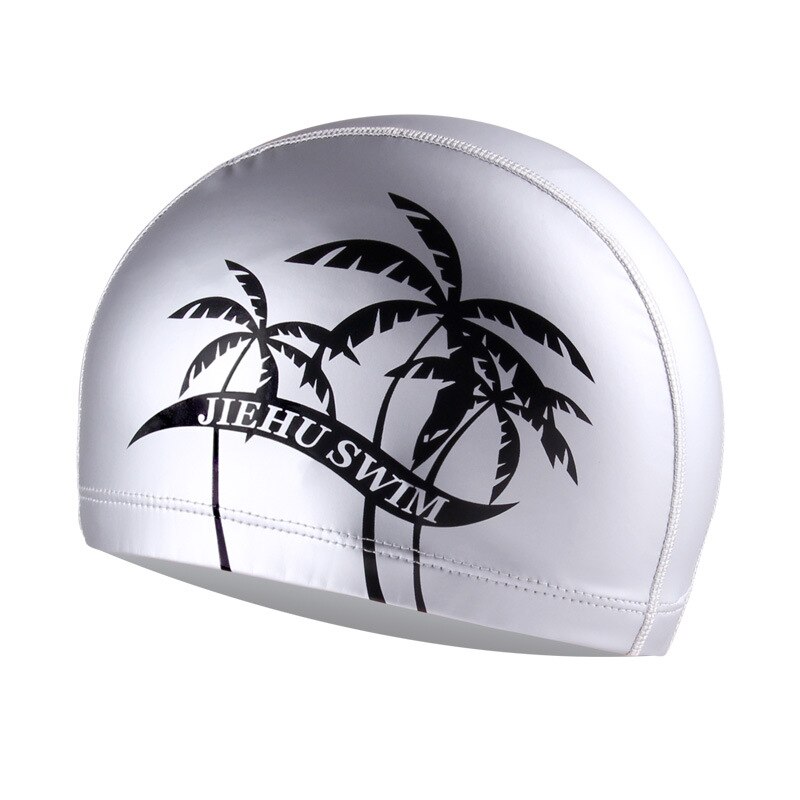 Casquette de natation pour Sports aquatiques, cheveux longs, Super élastique, utilisé pour femmes et hommes adultes: Silver Coco