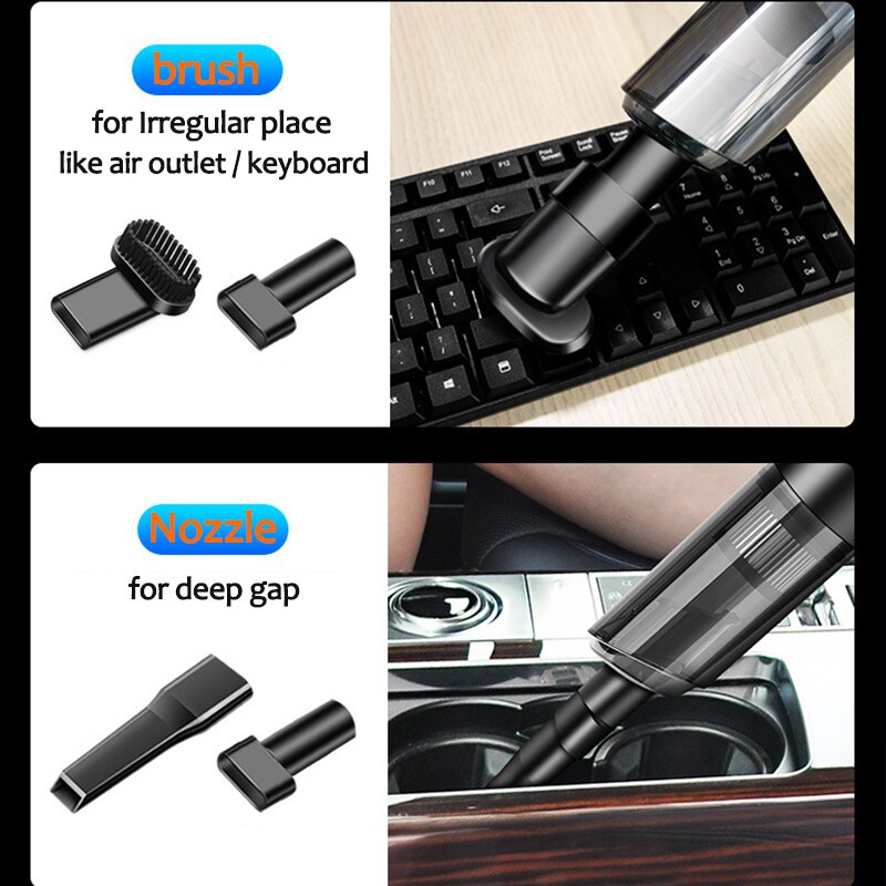 6000Pa Portable Car Vacuum Cleaner Car Home Dual-use Handheld Rechargeable Vacuum Cleaner High-power Vacuum Cleaner
