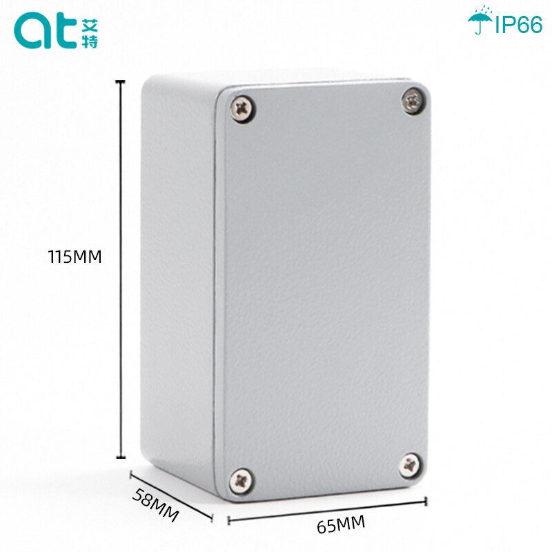 Aluminum IP66 Outdoor Waterproof Electrical Enclosure Cable Junction Box Wire Connection Box Die casting Metal Enclosure Case: 115x65x58