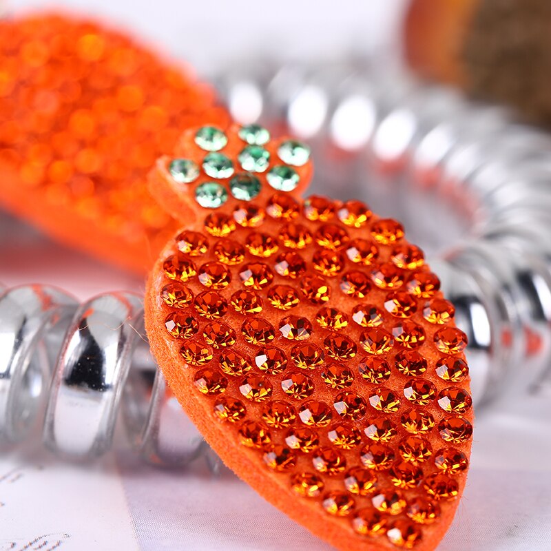 10Pcs Cute Fruit Cartoon Patch Rhinestone Applique Patch Voor Kleding Diy Patches Hoofddeksels Craft: Carrot
