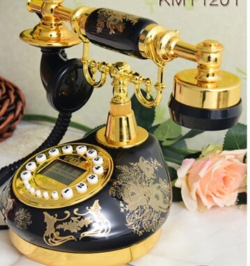 vintage telephone/ Ceramic rustic antique telephone / Handsfree/blue Backlit/Caller ID