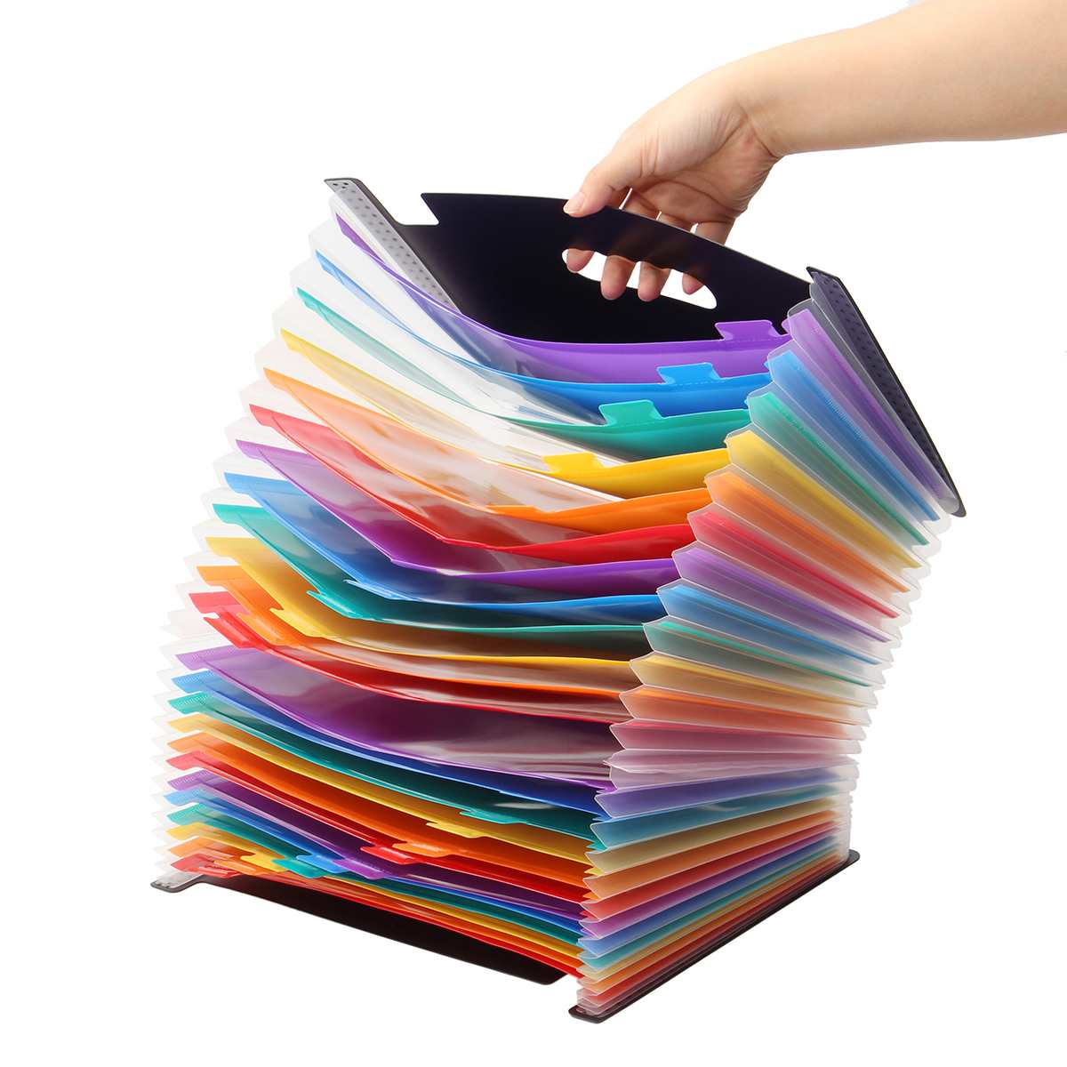 24 Pockets Expanding File Folder A4 Organizer Portable Rainbow Organ Business File Document Holder Storage Bag