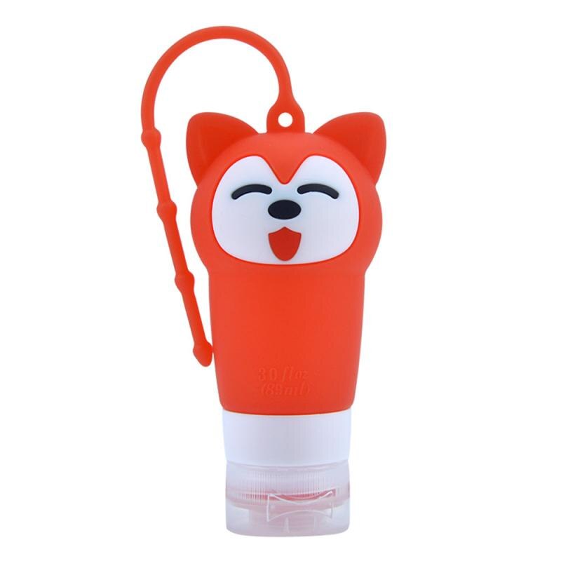 1 pièces shampooing Gel douche Lotion bouteille rechargeable stockage bouteille pots Portable Silicone voyage dessin animé ours Animal Case organisateur: 06