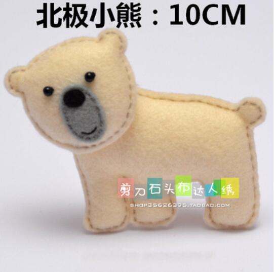 Ártico Animal muñeca de dibujos animados oso Polar de kit de fieltro de tela no tejida de costura DIY conjunto fieltro Material para manualidades DIY: F