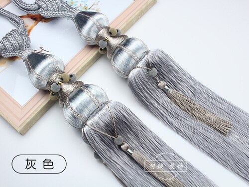 Gordijn Bandage Gordijn Kwastje Eenvoudige Moderne Opslag Gordijn Touw Haak Bandage Lace-Up Trekkoord Decoratieve Ballen: Gray