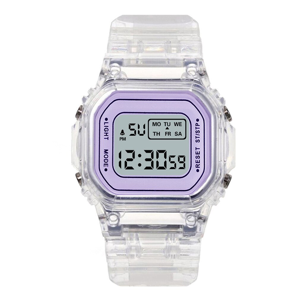Vrouwen Horloges 2022 Vrouwen Led Digitale Horloges Voor Mannen Vrouwen Siliconen Band Sport Horloge Elektronische Klok Relogio Feminino: Purple3