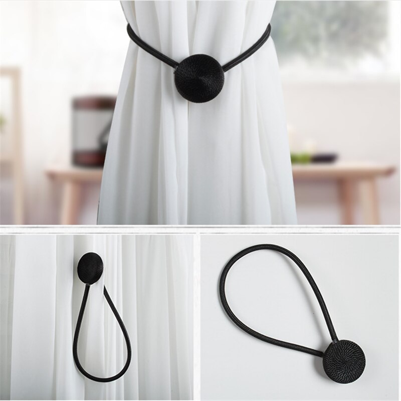 Magneter för gardin magnethållare fånga gardin tillbehör knyta tillbaka europa stil kort flätad rund magnetisk magnet