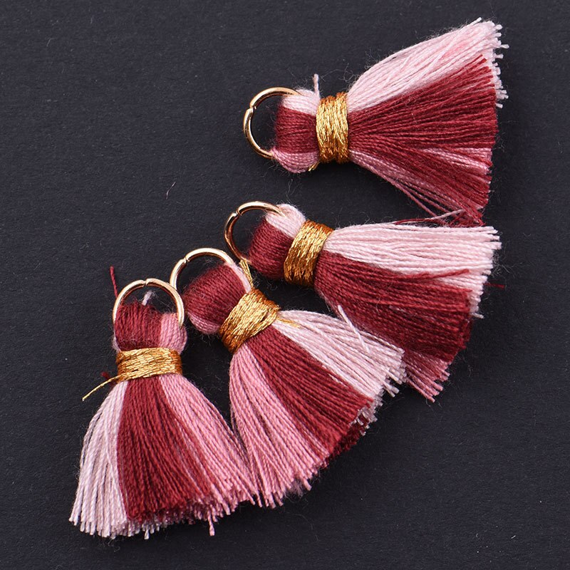 30pc färger mini bomullstråd tofs boho smycken gör leveranser armband halsband hitta fransar trim hängen små tofsar: 02